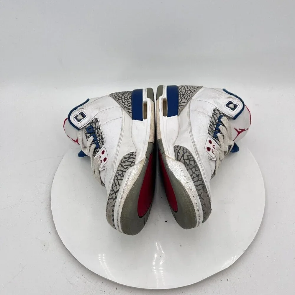 Nike Air Jordan 3 Retro Youth Size 7Y Women 8.5 854261-106 True Blue White Shoes